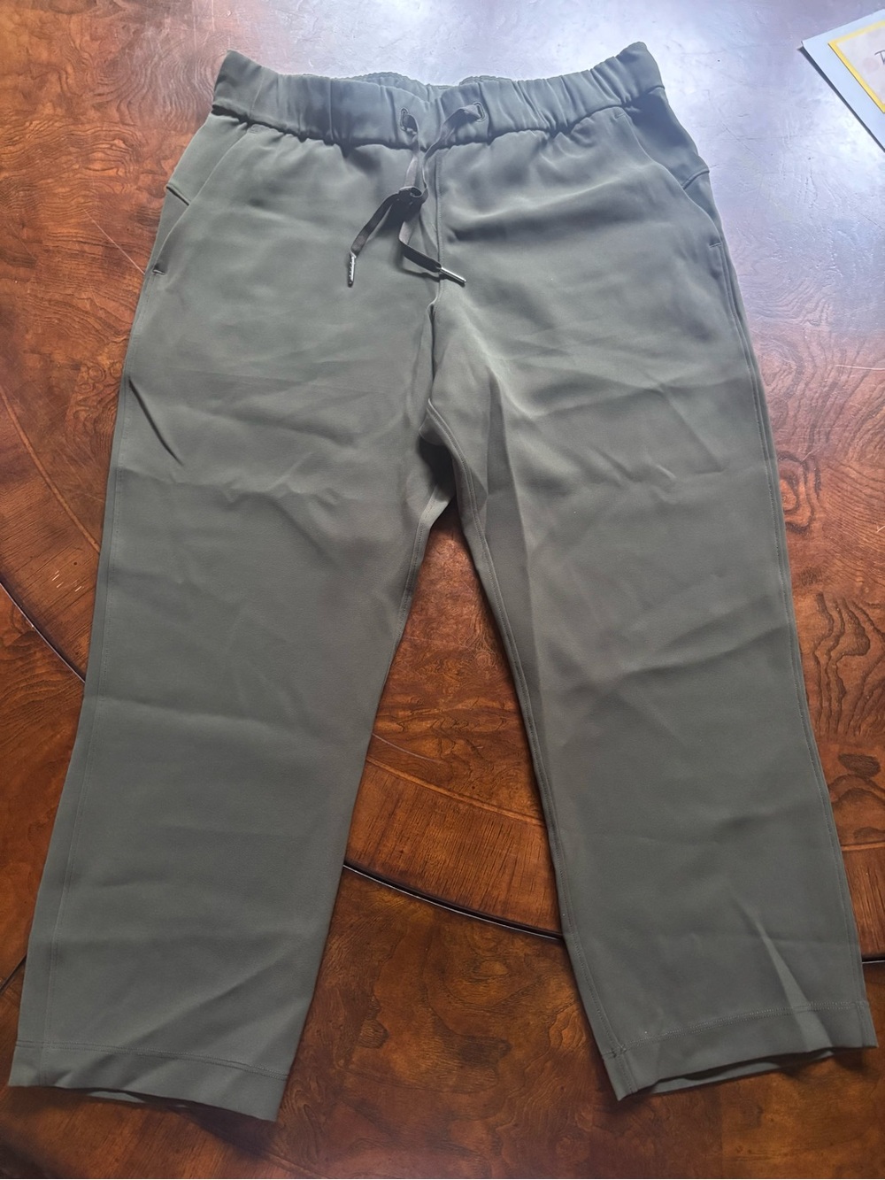 lululemon athletica Olive Green Drawstring On The Fly Joggers 23”